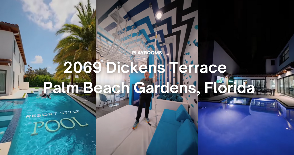 A collage of photos from a tour of 2069 Dickens Terrace in Palm Beach Gardens